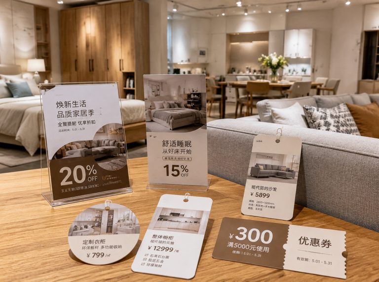 静海区家具门店单页海报与吊牌